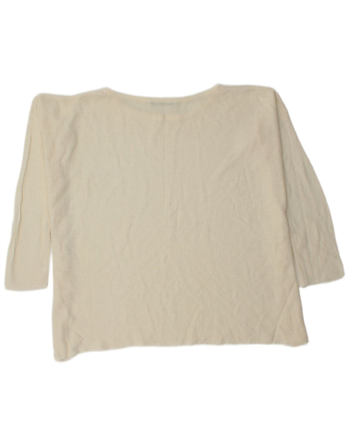 Zara Womens Oversized Boat Neck Jumper Sweater UK 14 Medium Off White