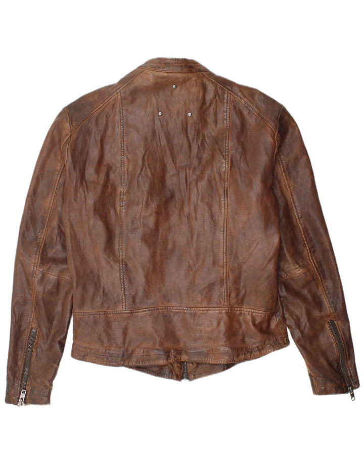 Be Edgy Herren-Lederjacke, UK 40, großes braunes Leder