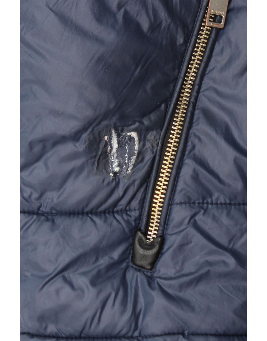 Diesel Mens Hooded Padded Jacket UK 36 Small Navy Blue Nylon