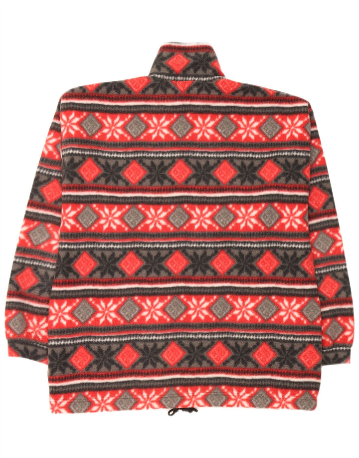 Vintage Mens Fleece Jacket UK 40 Large Red Fair Isle