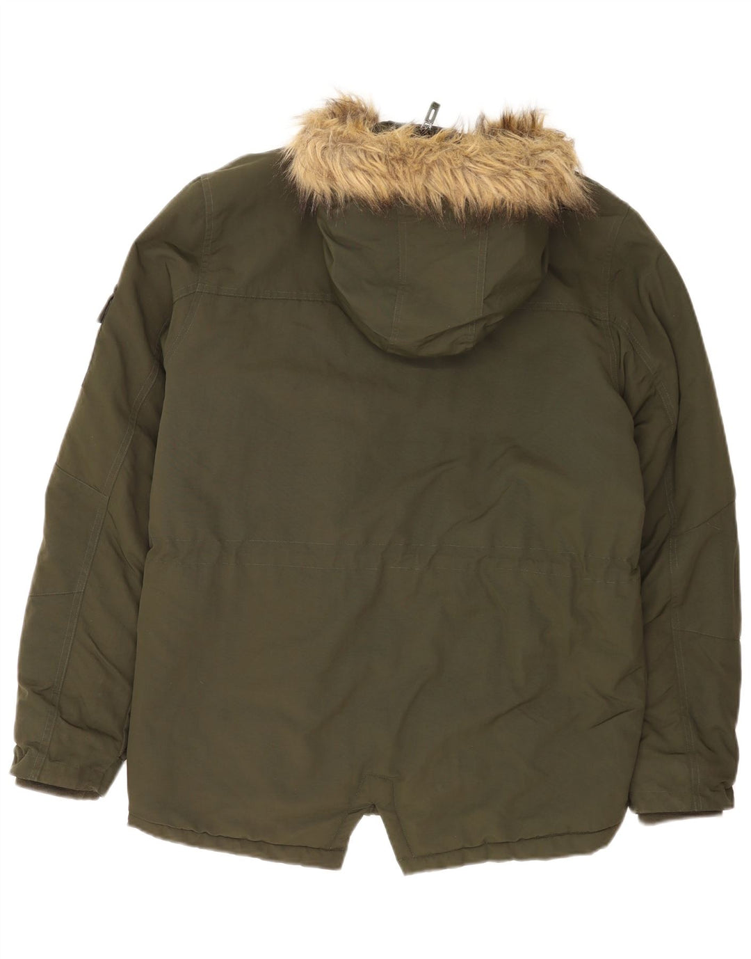 Ellesse Herren-Parkajacke mit Kapuze, UK 38, mittleres Khaki-Nylon