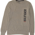 TOMMY HILFIGER Sweat-Shirt Graphique Homme Petit Gris Coton