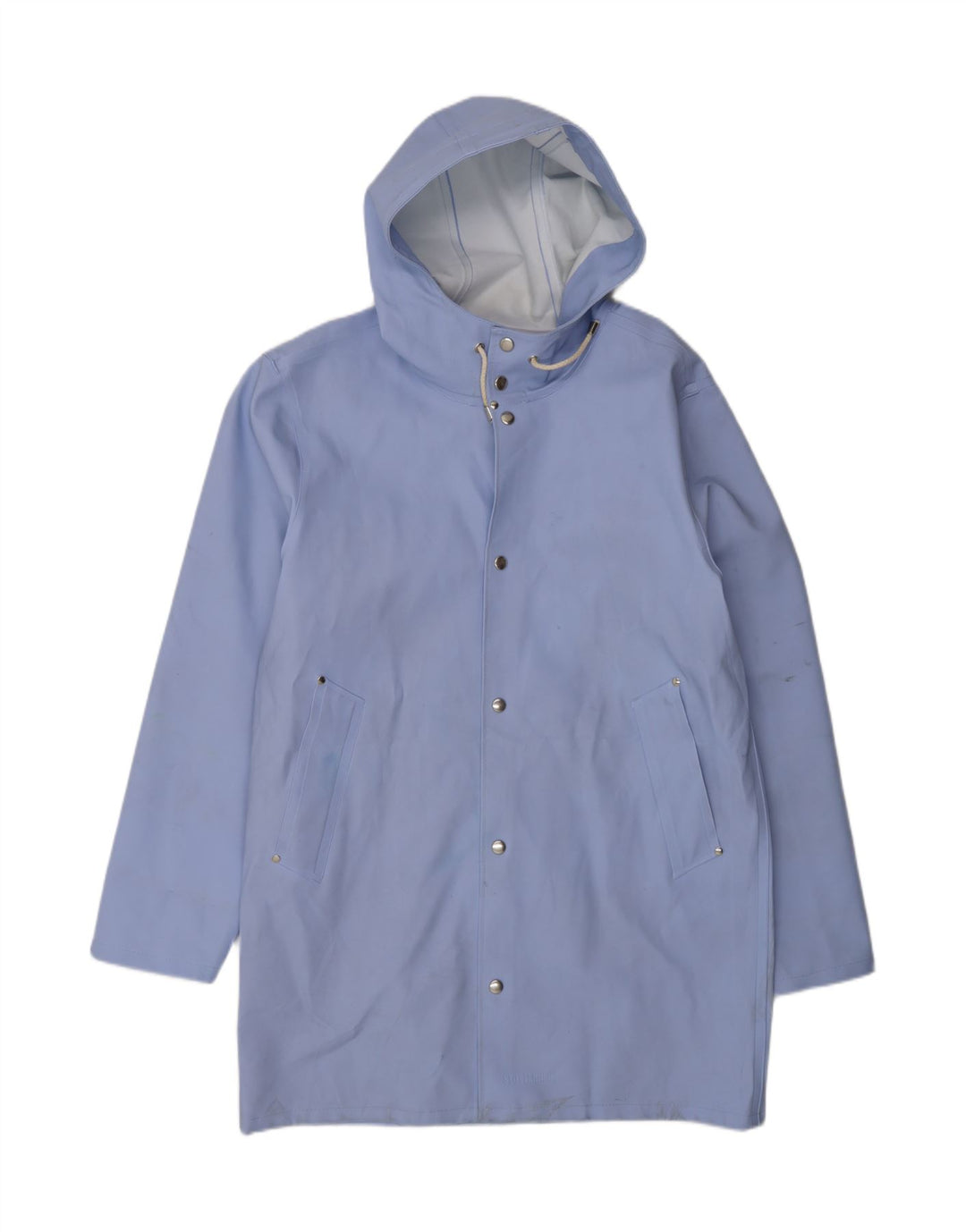 Мужской плащ Stutterheim с капюшоном UK 40, большой синий хлопок