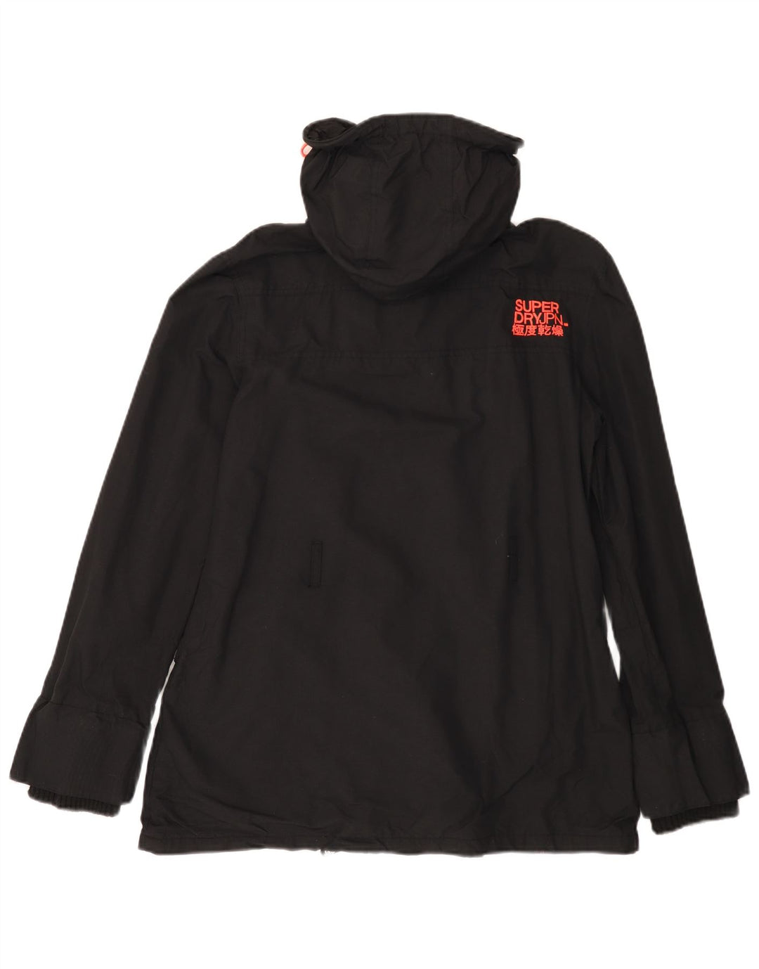Giacca antipioggia da donna con cappuccio grafico Windmac SUPERDRY UK 16 grande nylon nero