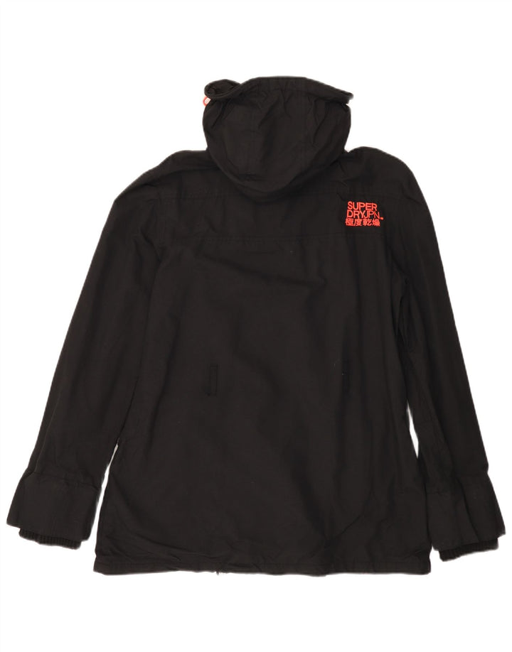 Giacca antipioggia da donna con cappuccio grafico Windmac SUPERDRY UK 16 grande nylon nero