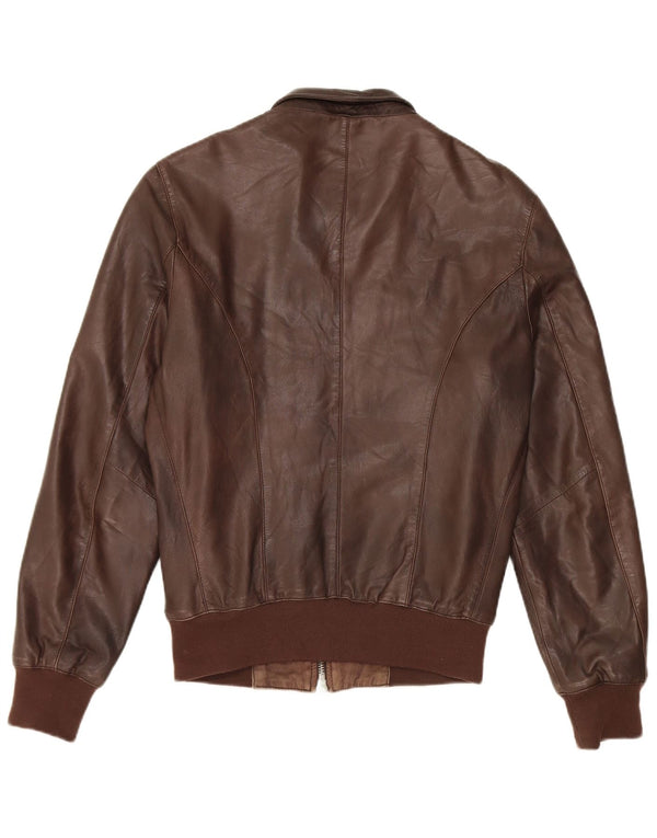 veste en cuir femme vintage IT 48 XL Marron