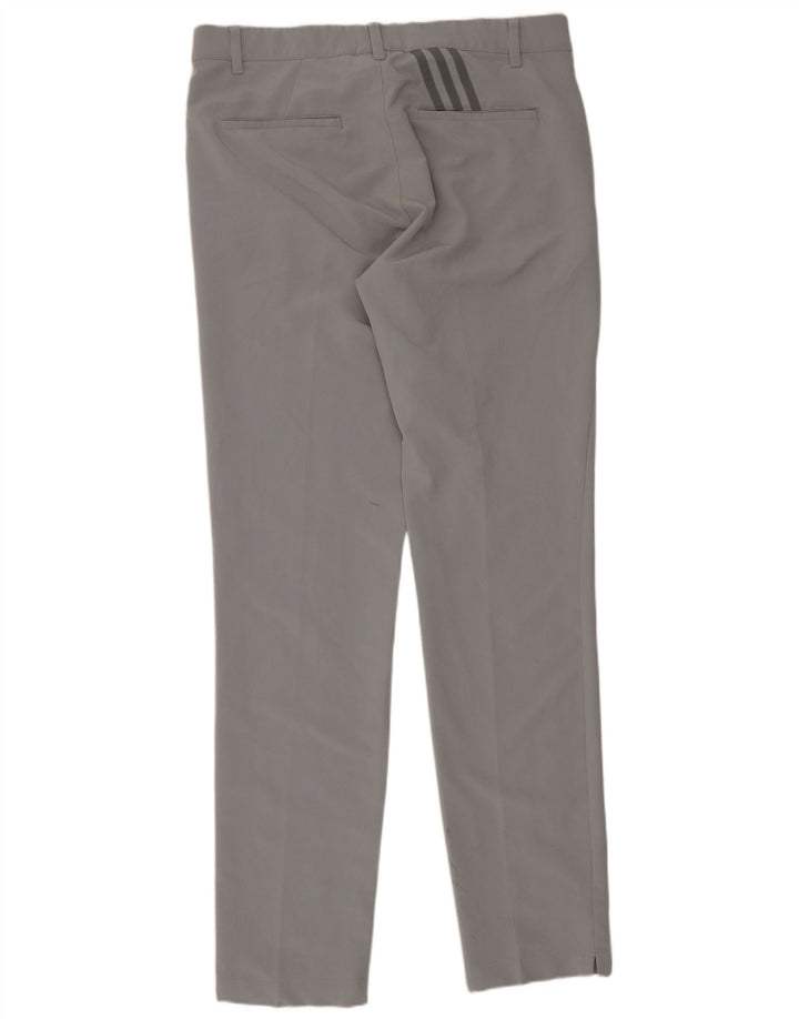 Adidas Womens Slim Chino Trousers W32 L34 Grey Polyester