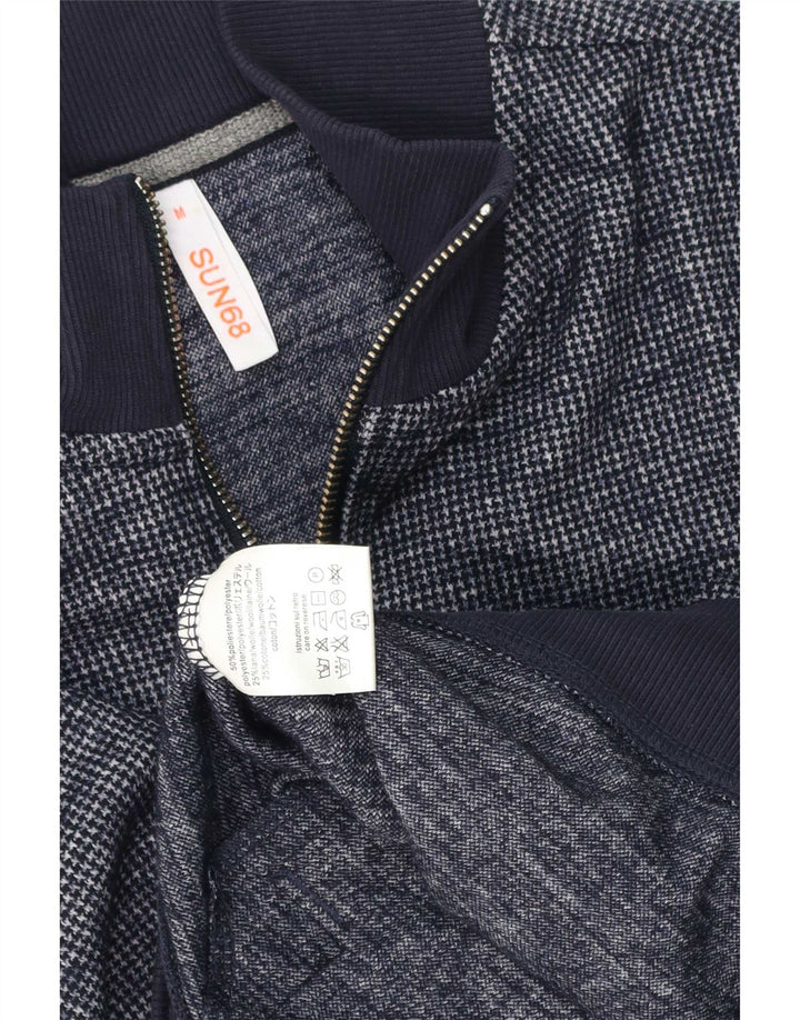 Sun68 Herre cardigan sweater Medium marineblå polyester