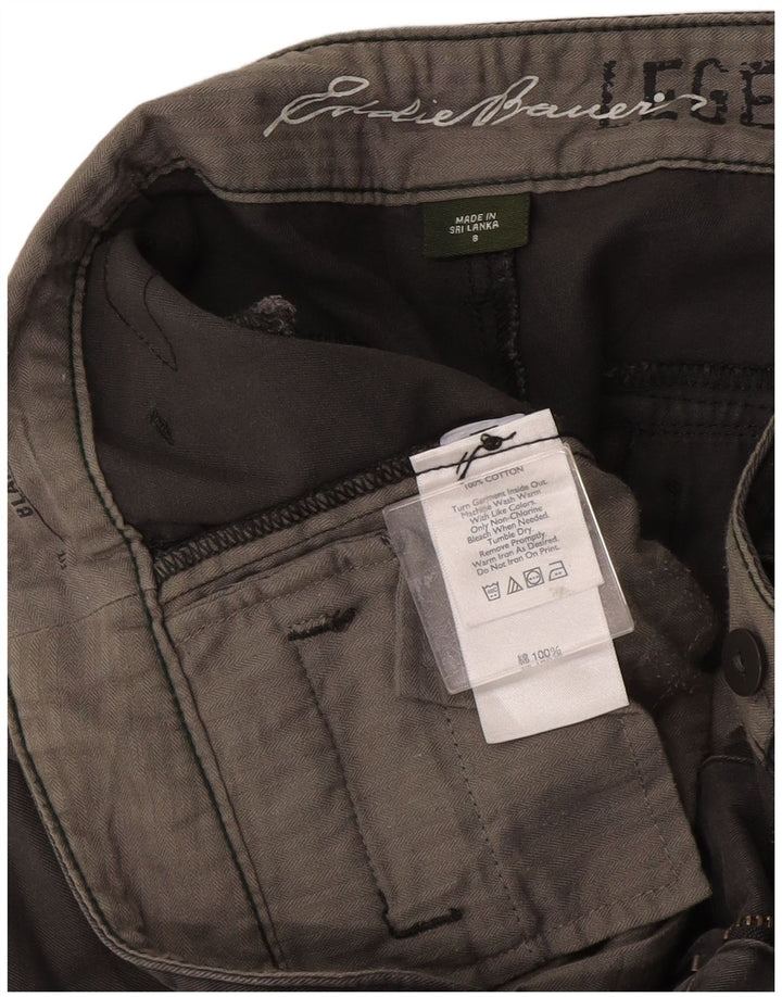 Eddie Bauer Womens Chino Shorts US 8 Medium W30 Grey Cotton