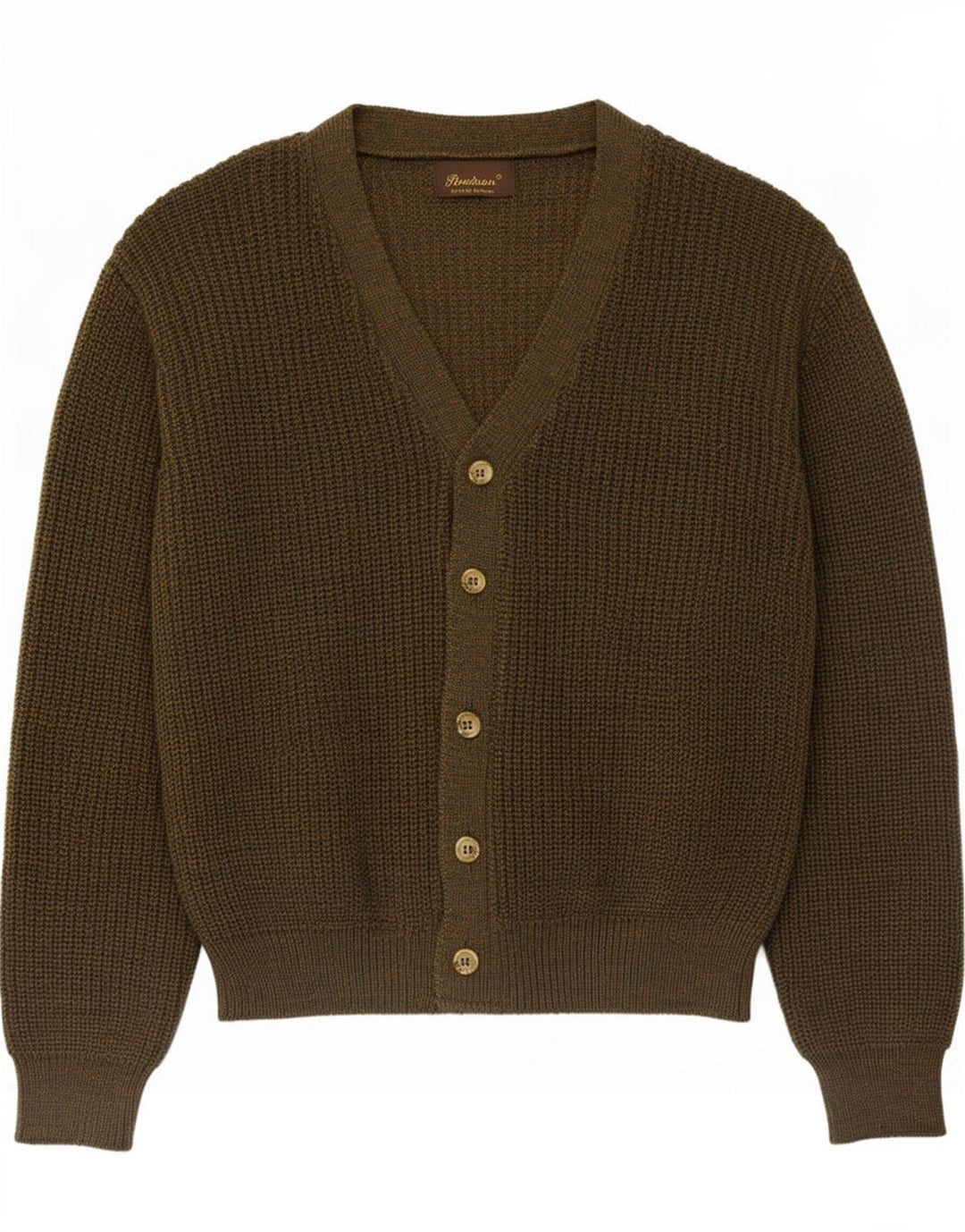 Maglione cardigan da uomo vintage grande kaki