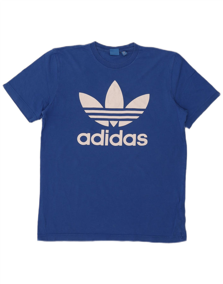 Adidas Mens Graphic T-Shirt Top Medium Blue Cotton