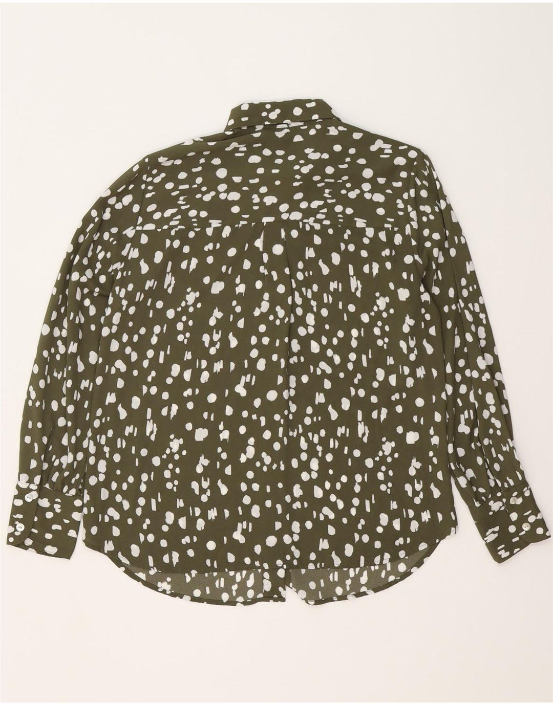 Marks & Spencer Oversized skjorte til kvinder UK 10 Small Khaki Flecked Polyester