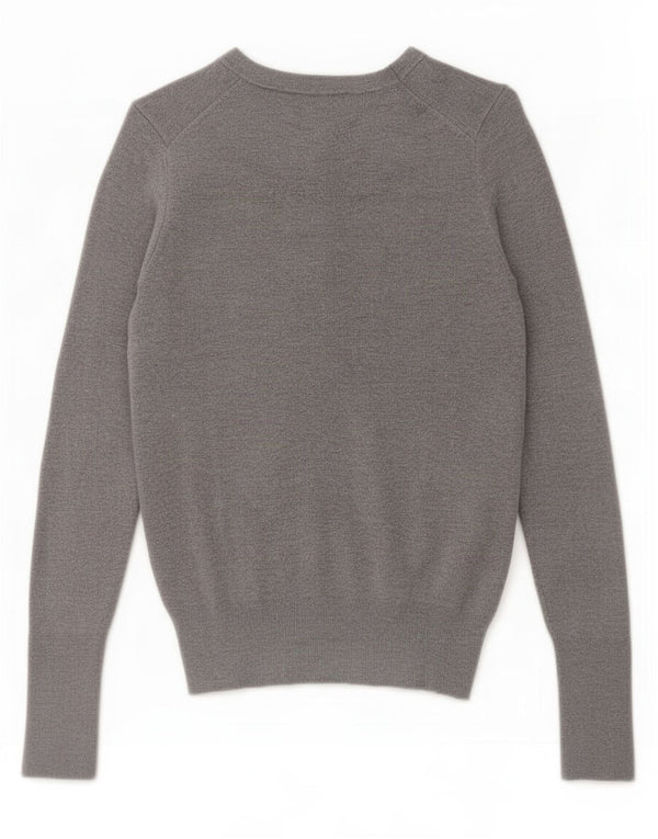 Zara Femme Pull Col Bateau UK 10 Petit Gris Viscose