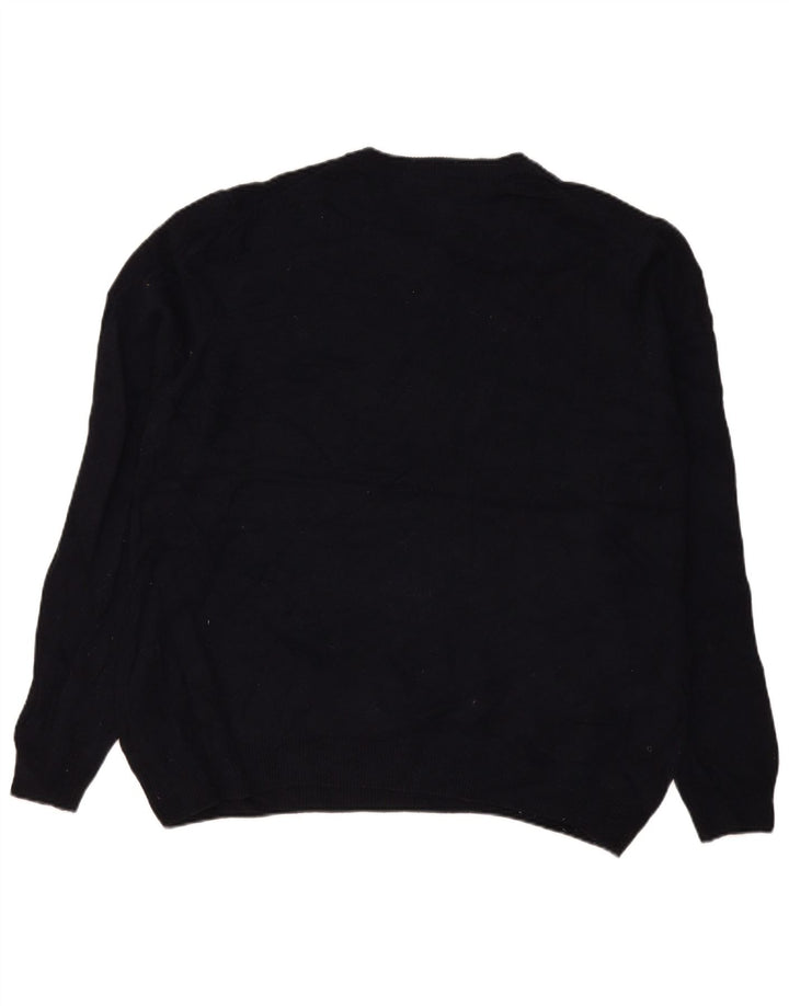 Marks & Spencer Mens Crew Neck Jumper Sweater 2XL Navy Blue Lambswool