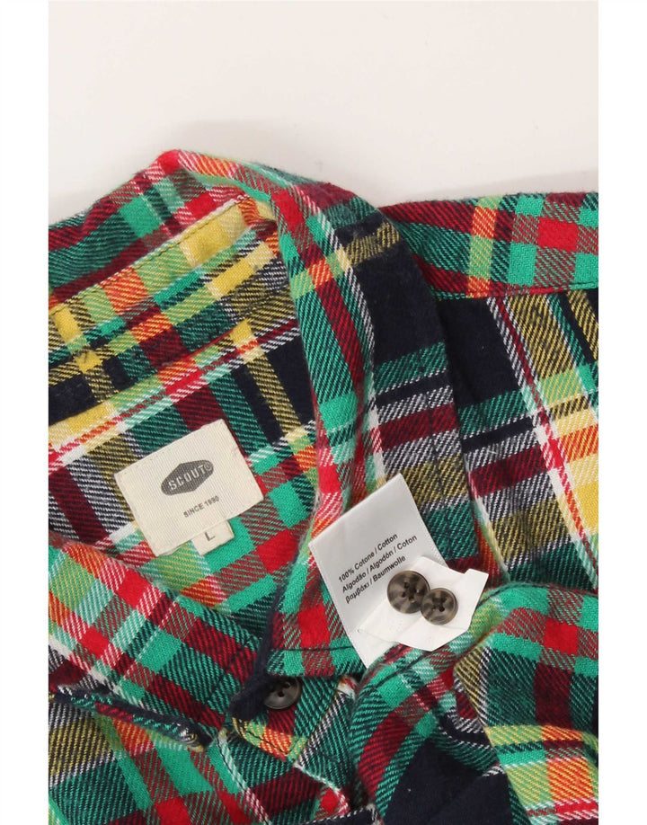 Scout Mens Flannel Shirt Large Multicoloured Check Cotton