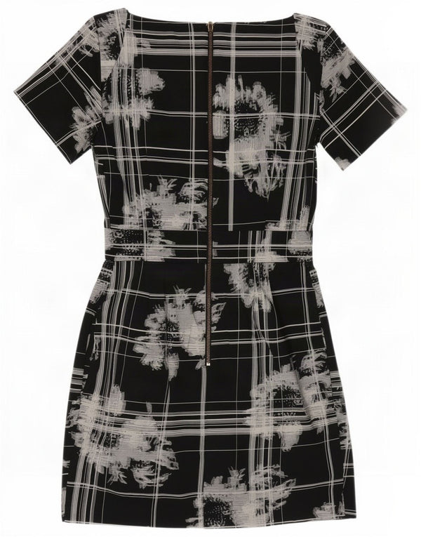 French Connection Damen Etuikleid UK 6 XS Schwarz geblümte Baumwolle