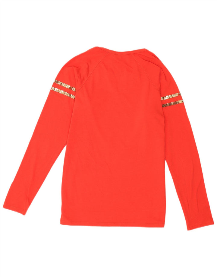 Guess Haut Graphique à Manches Longues pour Femme UK 12 Coton Rouge Moyen