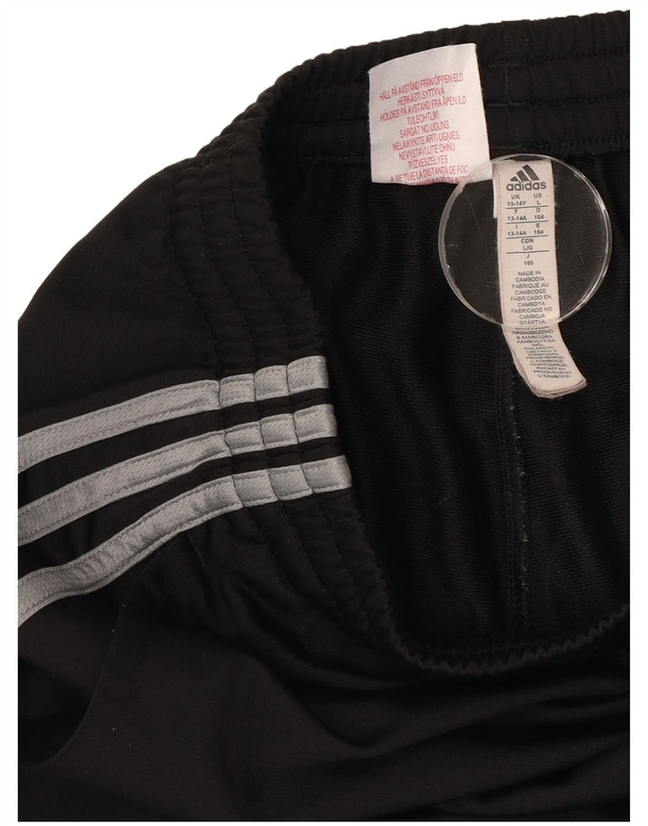 Adidas Boys Tracksuit Trousers Joggers 13-14 Years  Black Polyester