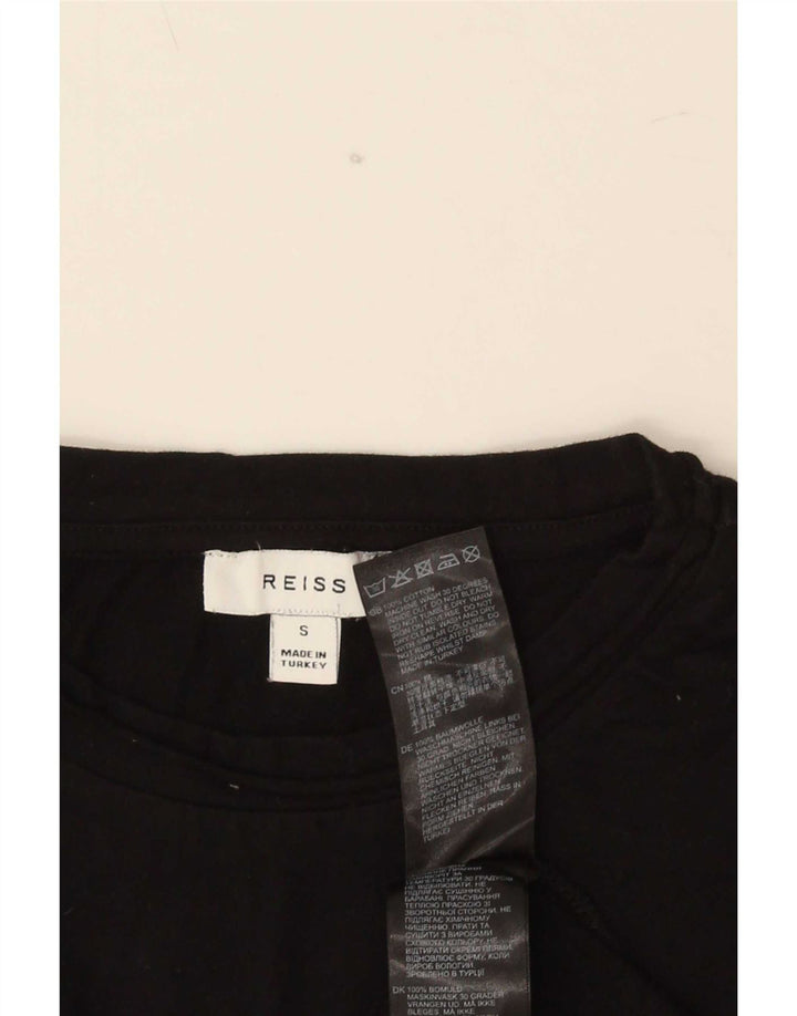 Reiss Mens T-Shirt Top Small Black Cotton
