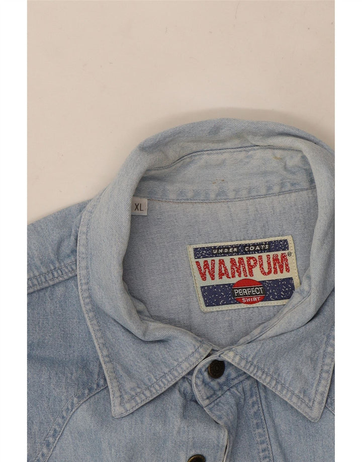 WAMPUM Mens Denim Shirt XL Blue