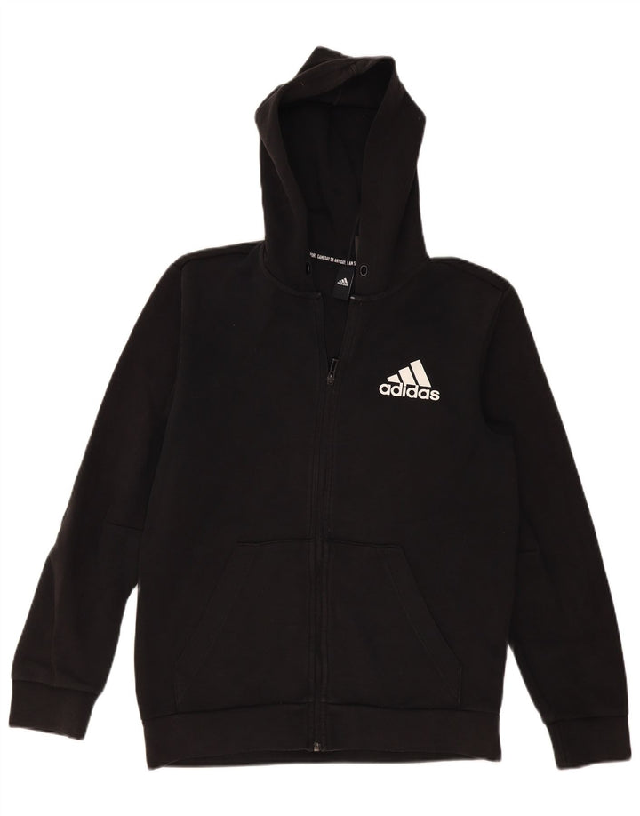 Adidas Mens Graphic Zip Hoodie Sweater Medium Black Cotton