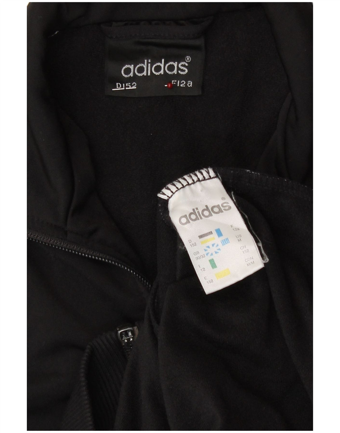 Adidas Boys Tracksuit Top Jacket 11-12 Years Black Polyester