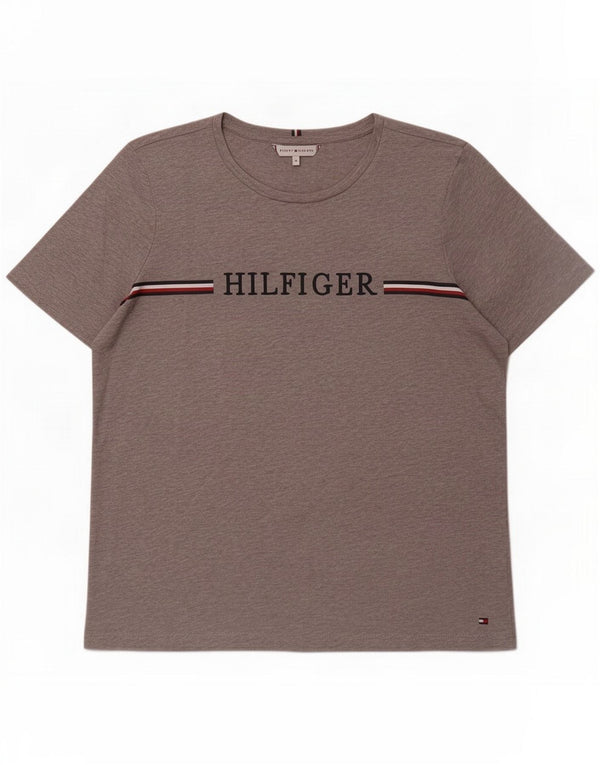 Tommy Hilfiger Herren Grafik T-Shirt Top Mittelgrau