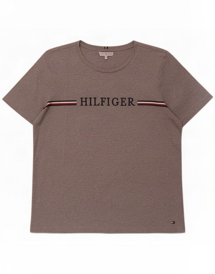 Tommy Hilfiger Herren Grafik T-Shirt Top Mittelgrau