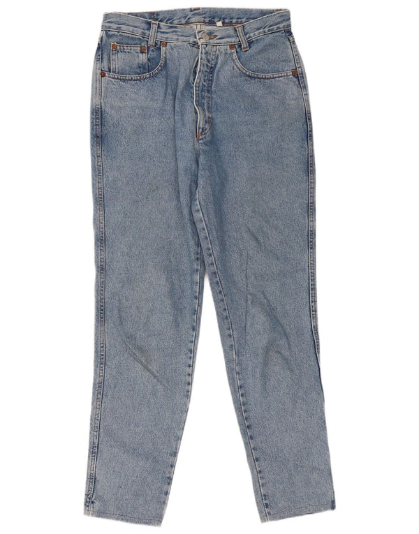 Benetton Jeans affusolati a vita alta da donna IT 46 Large W28 L28 Blu Cotone