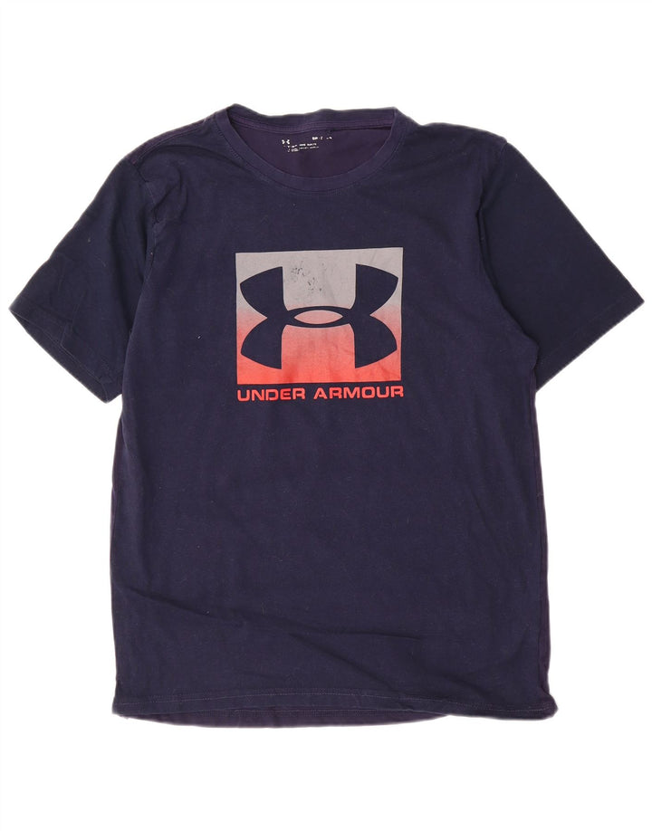 Under Armour Mens Graphic T-Shirt Top Small Navy Blue Cotton