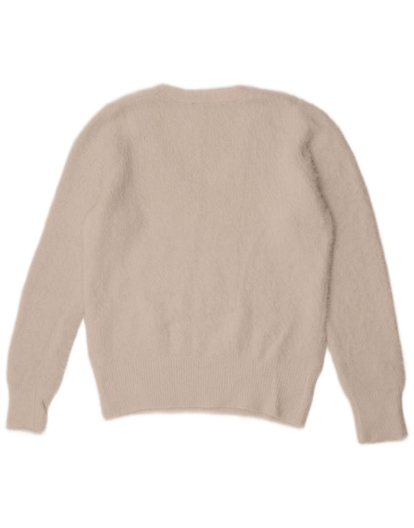 Marks & Spencer Damen-Pullover mit V-Ausschnitt, Gr. 12, Mittel, gebrochenes Weiß