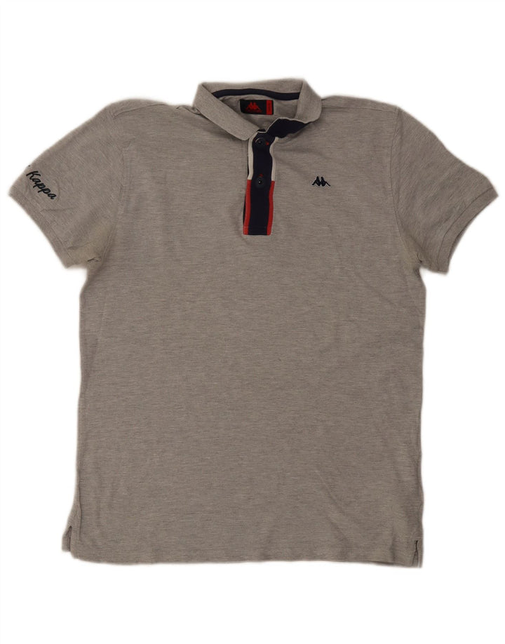 Kappa Mens Polo Shirt Large Grey Colourblock Cotton