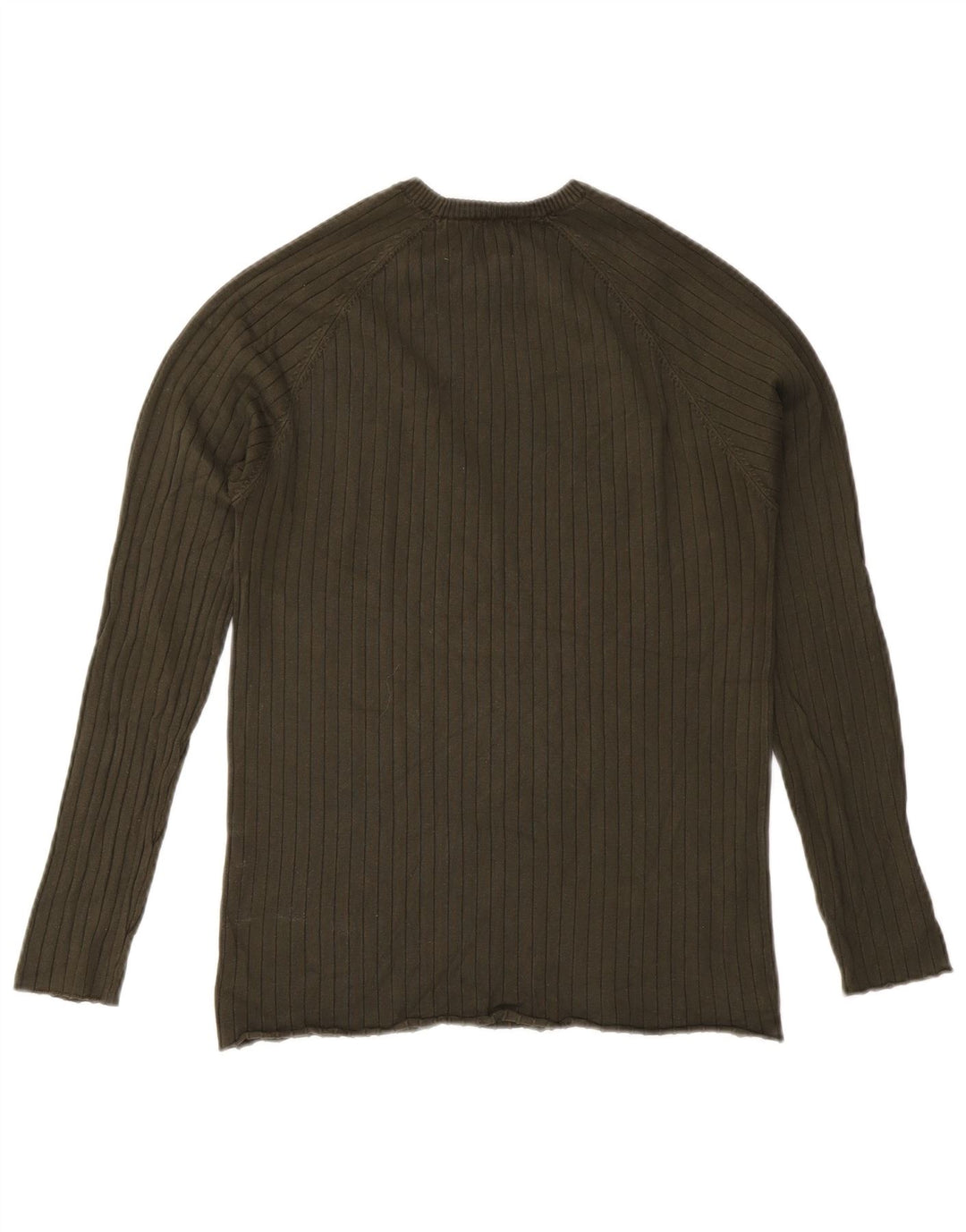 Zara Herren-Pullover mit Rundhalsausschnitt, groß, Khaki