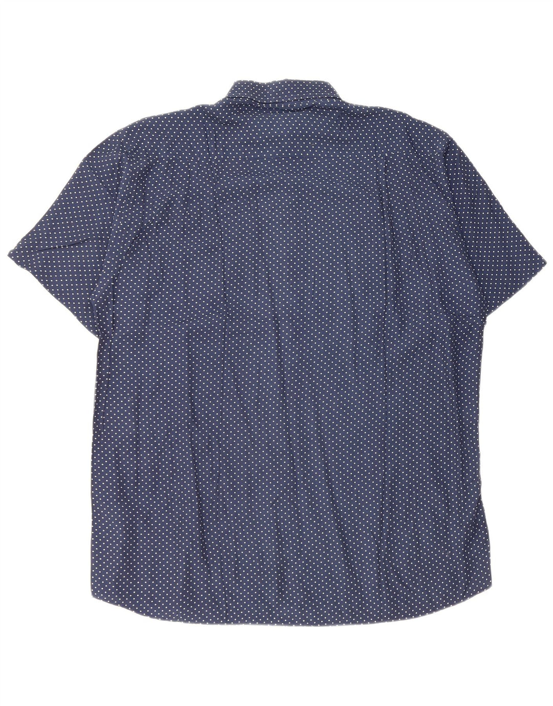 Cassera Herre Weekend Kortærmet Skjorte Størrelse 39 Medium Navy Blue Spotted