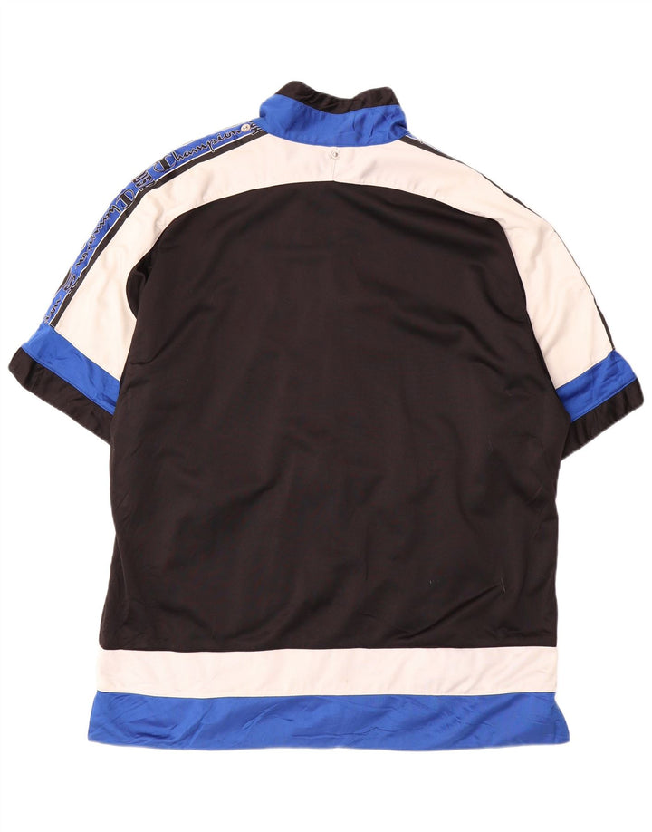 Champion Mens Graphic Tracksuit Top Jacket Large Black Colourblock