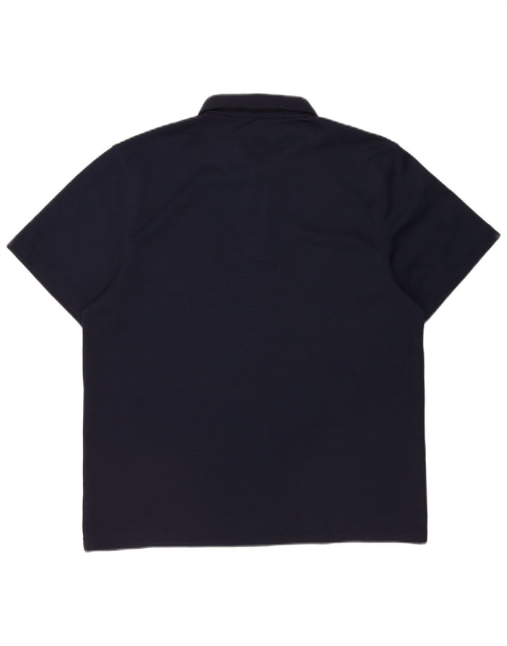 Polo Reebok da uomo grande in poliestere blu navy