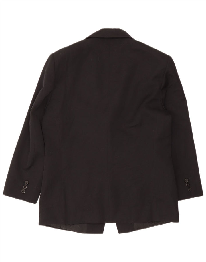 Marella Womens 1 Button Blazer Jacket UK 14 Large Black Wool