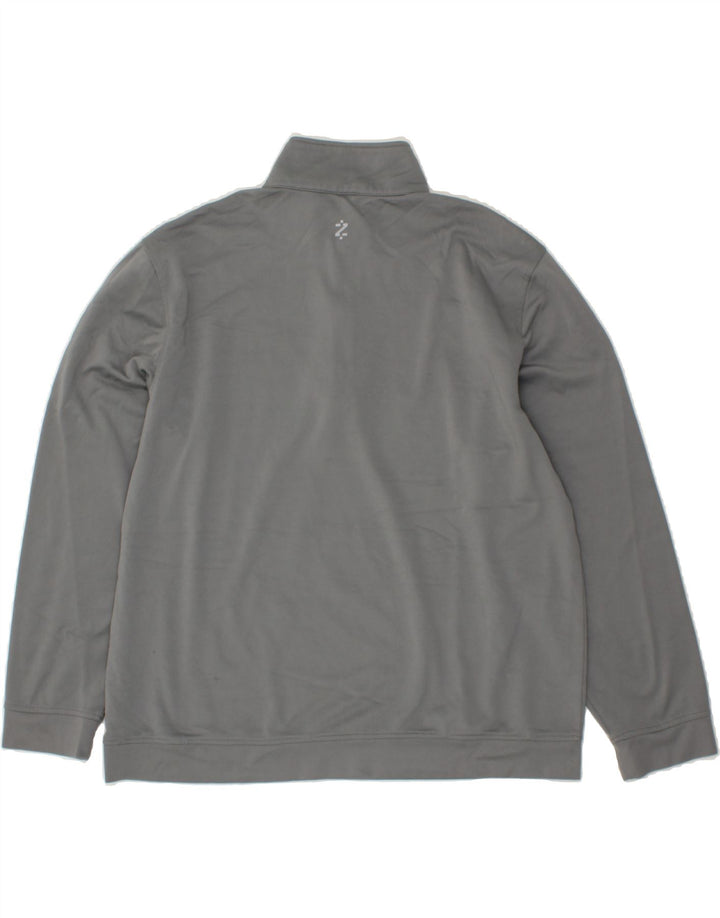 IZOD Mens Zip Neck Sweatshirt Jumper XL Grey Polyester Vintage Izod and Second-Hand Izod from Messina Hembry 
