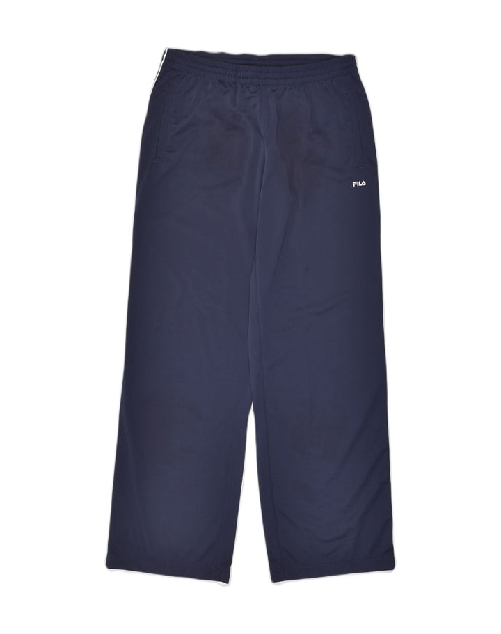 FILA Womens Tracksuit Trousers UK 14 Large Navy Blue Polyester | Vintage Fila | Thrift | Second-Hand Fila | Used Clothing | Messina Hembry 