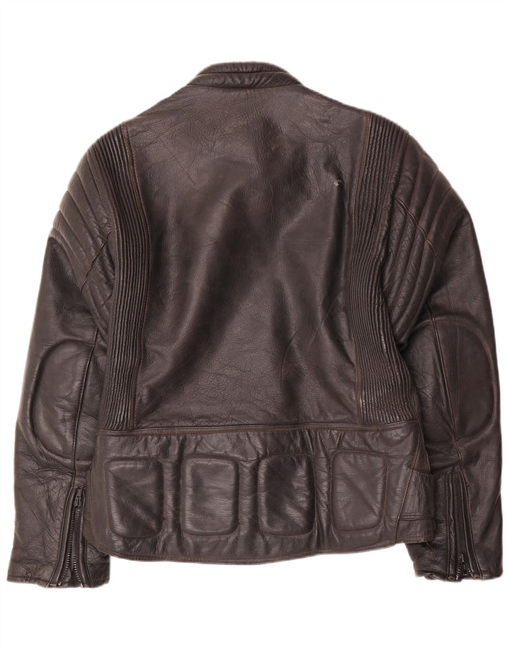 Modeka Herren Leder Bikerjacke UK 38 Mittelschwarzes Leder