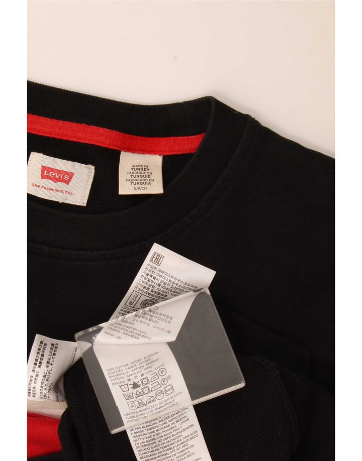 Levi's Mens Graphic Sweatshirt Jumper Small Black Colourblock Cotton