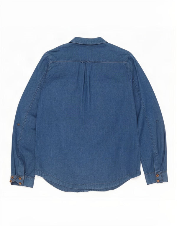 Topshop Womens Denim Shirt UK 14 Large Blue Cotton