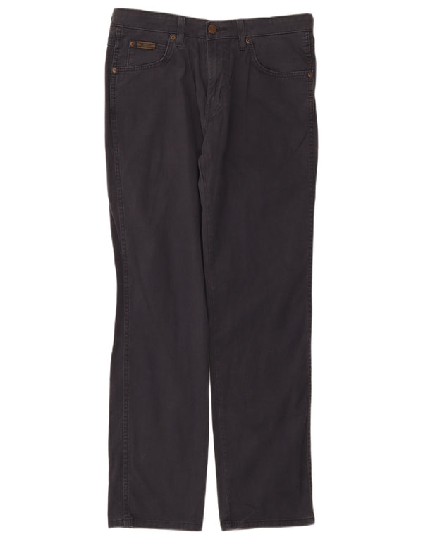 Wrangler Mens Arizona Straight Casual Trousers W32 L32 Navy Blue Cotton