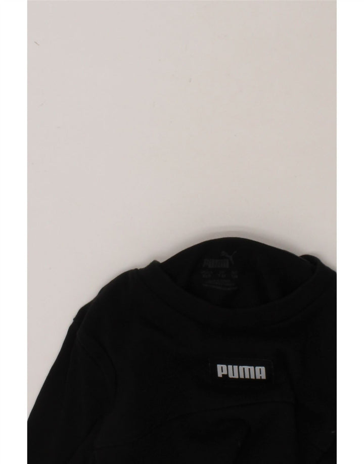 PUMA Girls Top Long Sleeve 7-8 Years Black Cotton Vintage Puma and Second-Hand Puma from Messina Hembry 