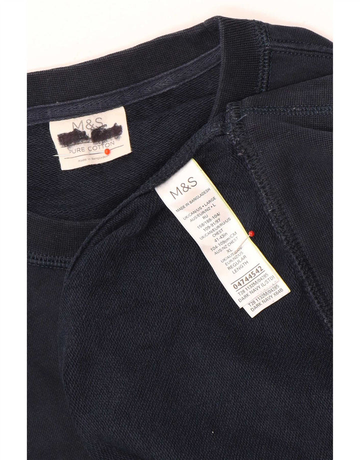 Marks & Spencer Mens Sweatshirt Jumper Large Navy Blue Cotton