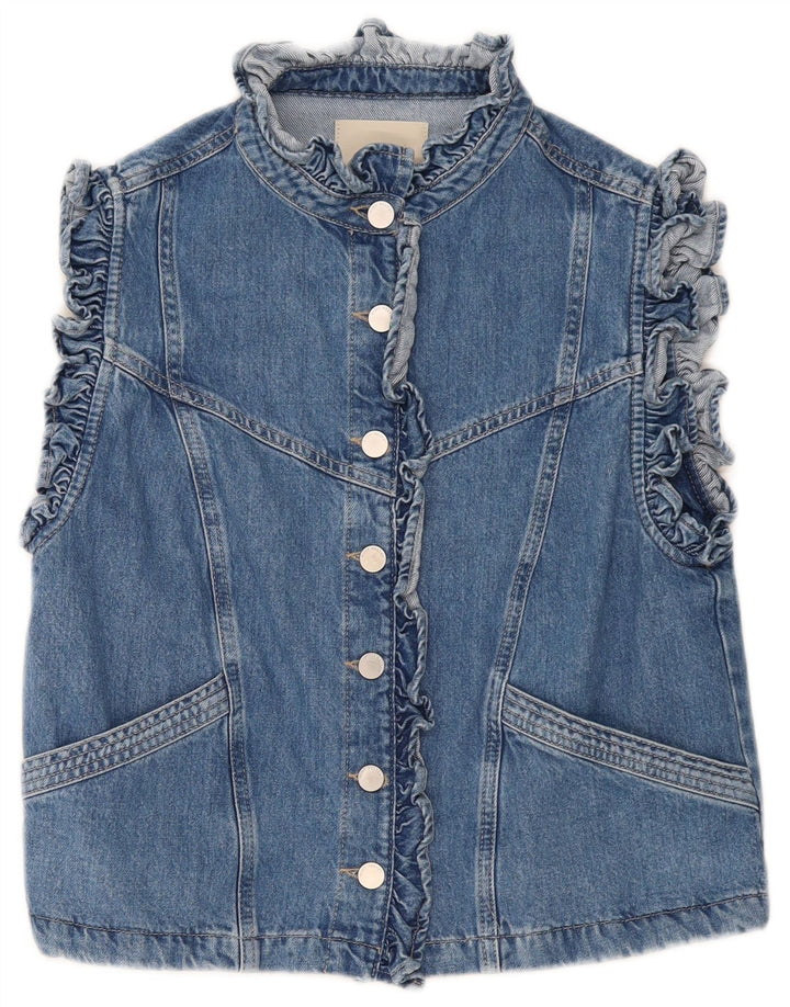 MINT VELVET Womens Denim Gilet UK 14 Medium Blue Cotton