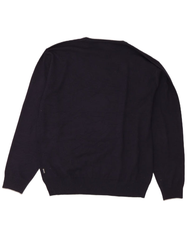 Coveri Herren-Pullover mit Rundhalsausschnitt, 3XL, Marineblau, Viskose