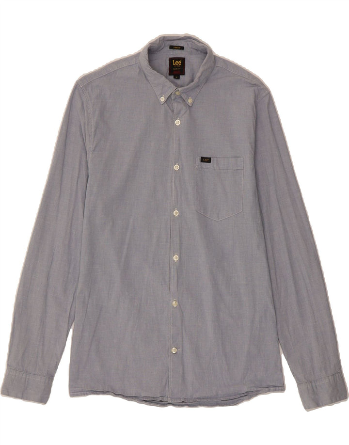 LEE Mens Slim Fit Shirt Medium Blue Cotton Vintage Lee and Second-Hand Lee from Messina Hembry 
