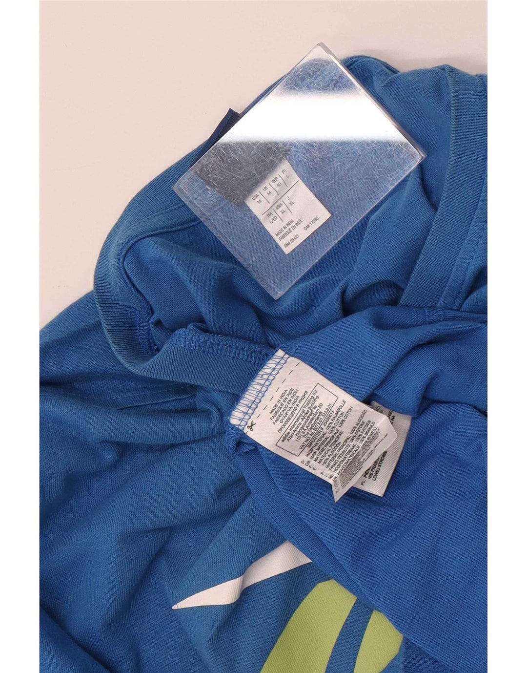 Reebok Mens Graphic T-Shirt Top Medium Blue Cotton
