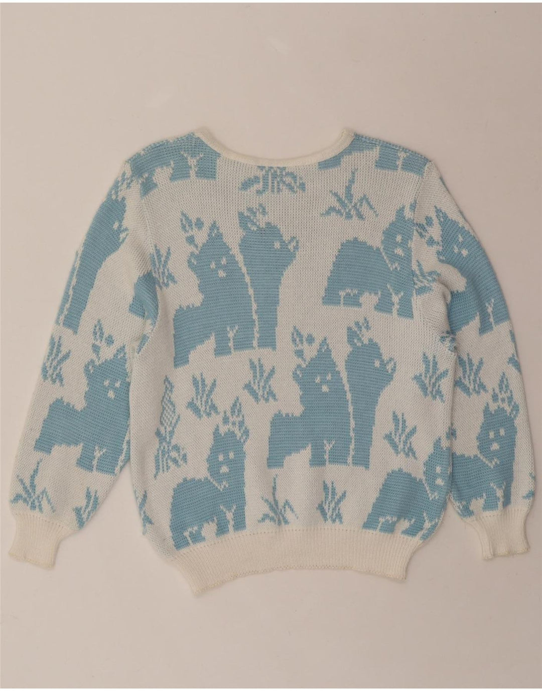 YESSICA Womens Oversized Boat Neck Jumper Sweater EU 36/38 Small Blue Vintage Yessica and Second-Hand Yessica from Messina Hembry 